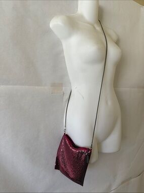 Whiting & Davis Pink Metal Mesh Mini Crossbody Bag Chain Strap Y2K Vintage Glam